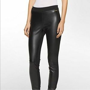 Calvin Klein Faux Leather Black Leggings